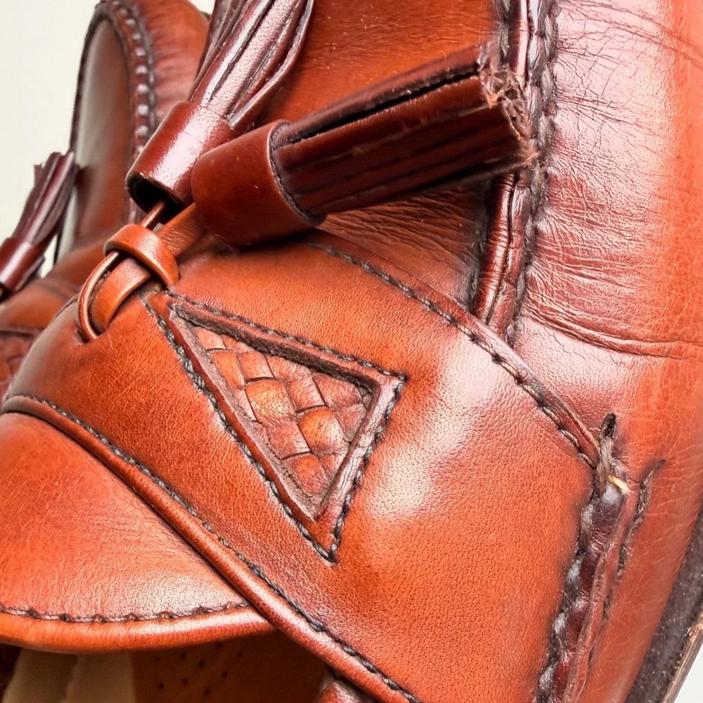 Allen Edmonds Maxfield Tassel Loafers Brown Leather Made USA Men’s 8.5D